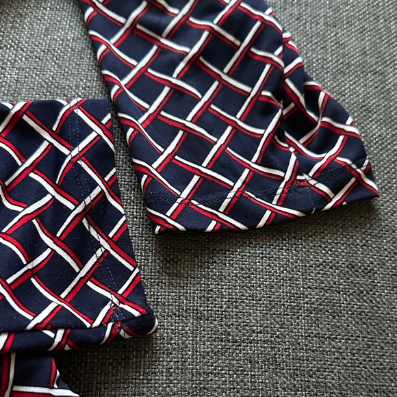 Brooks Brothers Black and Red Geometric Long Sleeve Dress - Picture 5 of 7